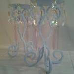Pale Aqua Shabby Candlehold..