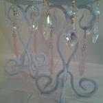 Pale Aqua Shabby Candlehold..