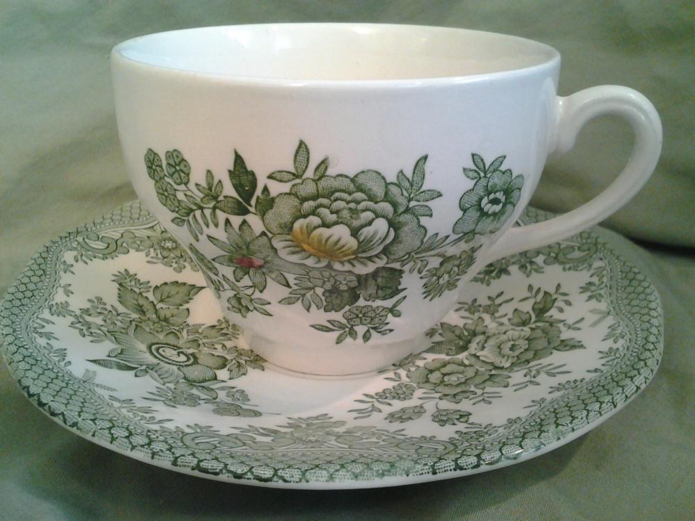 Set 2 Vintage Gorgeous Teacups and Saucers Enoch Wedgwood Tunstall Ltd. England "Kent"